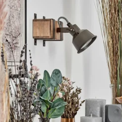 Lampes Industrielles-hofstein Pehefito Applique murale, Spot mural Gris, Écru, 1 lumière