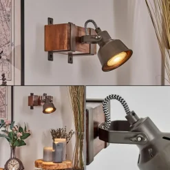 Lampes Industrielles-hofstein Pehefito Applique murale, Spot mural Brun foncé, 1 lumière