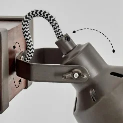 Lampes Industrielles-hofstein Pehefito Applique murale, Spot mural Brun foncé, 1 lumière