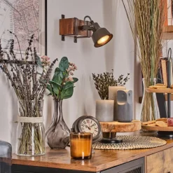 Lampes Industrielles-hofstein Pehefito Applique murale, Spot mural Brun foncé, 1 lumière