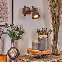 Lampes Industrielles-hofstein Pehefito Applique murale, Spot mural Brun foncé, 1 lumière