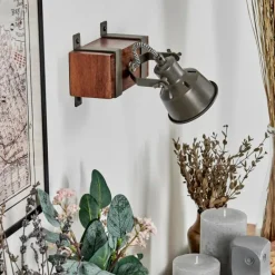 Lampes Industrielles-hofstein Pehefito Applique murale, Spot mural Brun foncé, 1 lumière