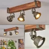 Lampes Industrielles-hofstein Pehefito Plafonnier Brun foncé, Gris, Vert, 3 lumières