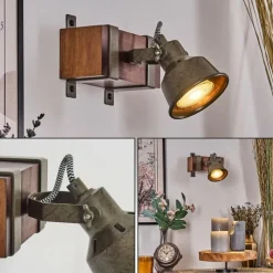 Lampes Industrielles-hofstein Pehefito Plafonnier Brun foncé, Gris, Vert, 1 lumière