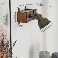 Lampes Industrielles-hofstein Pehefito Plafonnier Brun foncé, Gris, Vert, 1 lumière