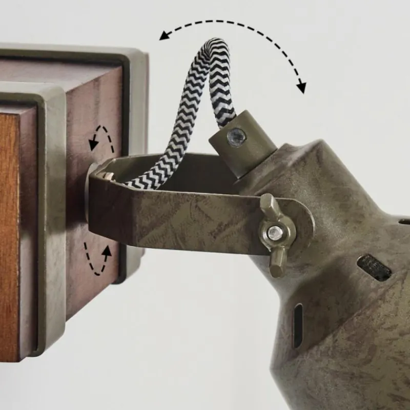 Lampes Industrielles-hofstein Pehefito Plafonnier Brun foncé, Gris, Vert, 1 lumière