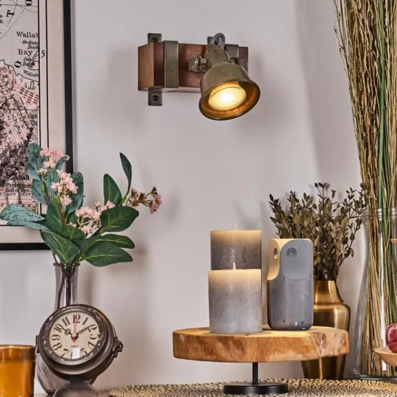 Lampes Industrielles-hofstein Pehefito Plafonnier Brun foncé, Gris, Vert, 1 lumière