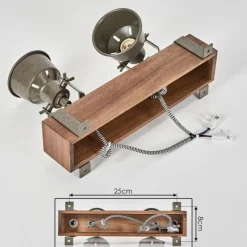 Lampes Industrielles-hofstein Pehefito Plafonnier Brun foncé, Gris, Vert, 2 lumières