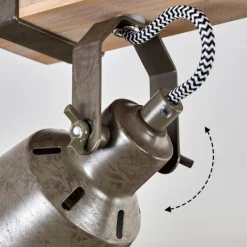 Lampes Industrielles-hofstein Pehefito Plafonnier Gris, Vert, Écru, 2 lumières