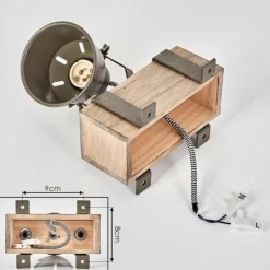 Lampes Industrielles-hofstein Pehefito Plafonnier Gris, Vert, Écru, 1 lumière