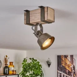 Lampes Industrielles-hofstein Pehefito Plafonnier Gris, Vert, Écru, 1 lumière