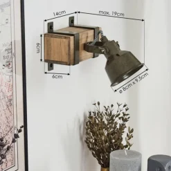 Lampes Industrielles-hofstein Pehefito Plafonnier Gris, Vert, Écru, 1 lumière