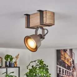 Lampes Industrielles-hofstein Pehefito Plafonnier, Spot de plafond Gris, Écru, 1 lumière