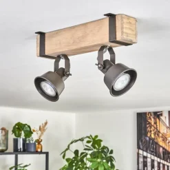 Lampes Industrielles-hofstein Pehefito Plafonnier, Spot de plafond Gris, Écru, 2 lumières