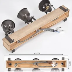 Lampes Industrielles-hofstein Pehefito Plafonnier, Spot de plafond Gris, Écru, 3 lumières