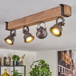 Lampes Industrielles-hofstein Pehefito Plafonnier, Spot de plafond Gris, Écru, 4 lumières