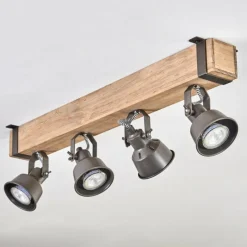 Lampes Industrielles-hofstein Pehefito Plafonnier, Spot de plafond Gris, Écru, 4 lumières