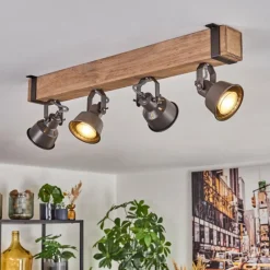 Lampes Industrielles-hofstein Pehefito Plafonnier, Spot de plafond Gris, Écru, 4 lumières
