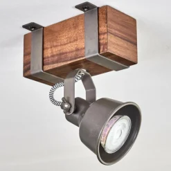 Lampes Industrielles-hofstein Pehefito Plafonnier, Spot de plafond Brun foncé, Gris, 1 lumière