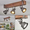 Lampes Industrielles-hofstein Pehefito Plafonnier, Spot de plafond Brun foncé, Gris, 3 lumières