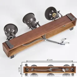 Lampes Industrielles-hofstein Pehefito Plafonnier, Spot de plafond Brun foncé, Gris, 3 lumières