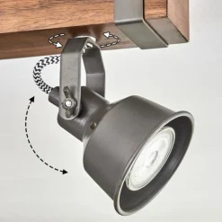 Lampes Industrielles-hofstein Pehefito Plafonnier, Spot de plafond Brun foncé, Gris, 3 lumières