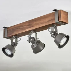 Lampes Industrielles-hofstein Pehefito Plafonnier, Spot de plafond Brun foncé, Gris, 3 lumières