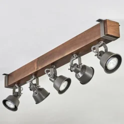 Lampes Industrielles-hofstein Pehefito Plafonnier, Spot de plafond Brun foncé, Gris, 5 lumières