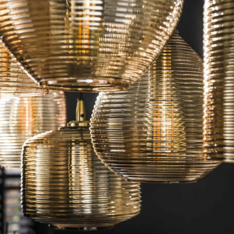 hofstein Pendelleuchte Suspension Anthracite, 7 lumières