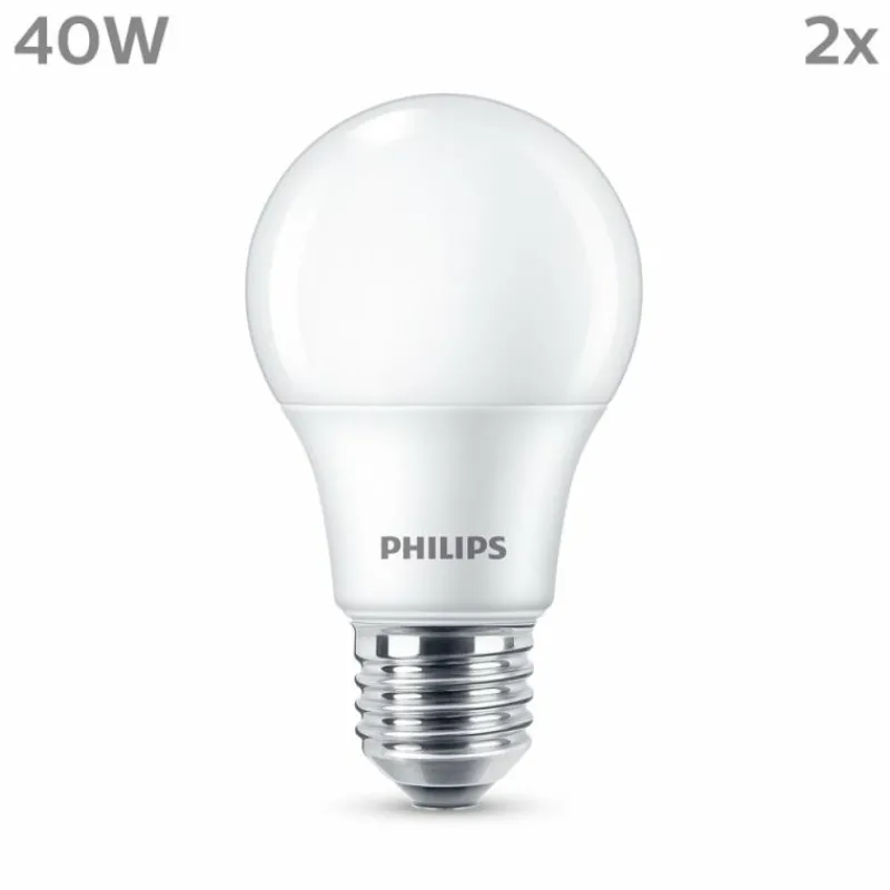 Luminaires Philips Philips Classic Lot de 2 LED E27 4,9 watt 2700 kelvin 470 lumen