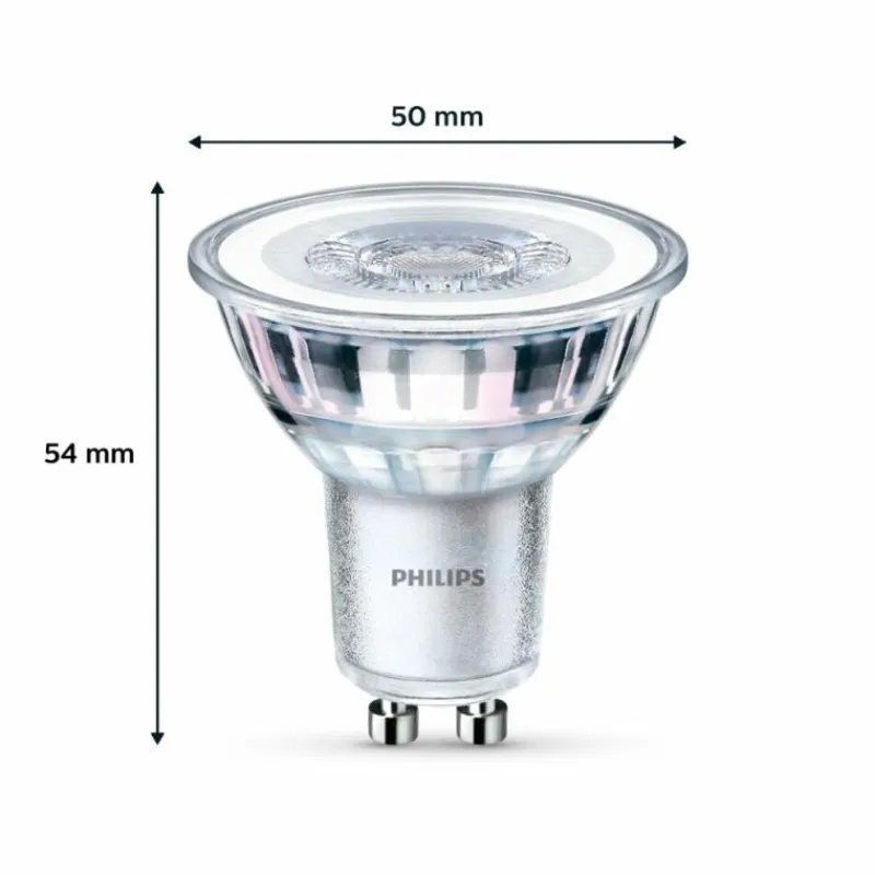 Luminaires Philips Philips Classic Lot de 3 LED GU10 3,5 watt 2700 kelvin 255 lumen