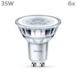 Luminaires Philips Philips Classic Lot de 6 LED GU10 3,5 watt 2700 kelvin 255 lumen