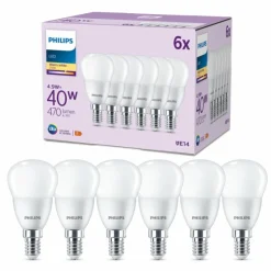 Luminaires Philips Philips Classic Lot de 6 LED E14 4,9 watt 2700 kelvin 470 lumen