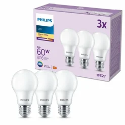 Luminaires Philips Philips Classic Lot de 3 LED E27 8 watt 2700 kelvin 806 lumen