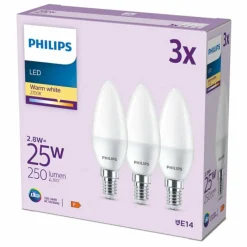 Luminaires Philips Philips Classic Lot de 3 LED E14 2,8 watt 2700 kelvin 250 lumen