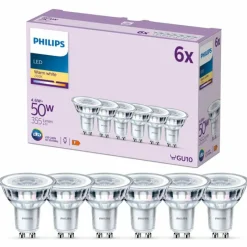 Luminaires Philips Philips Classic Lot de 6 LED GU10 4,6 watt 2700 kelvin 355 lumen