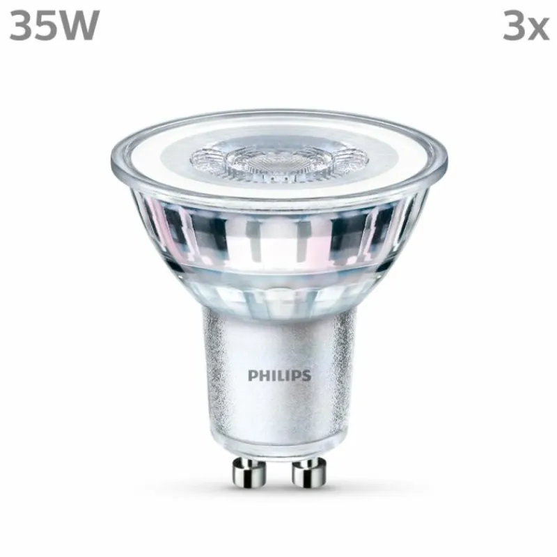 Luminaires Philips Philips Classic Lot de 3 LED GU10 3,5 watt 4000 kelvin 275 lumen