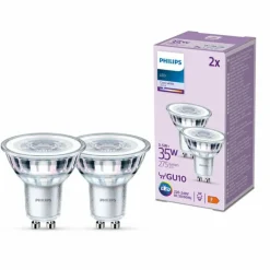 Luminaires Philips Philips Classic Lot de 2 LED GU10 3,5 watt 4000 kelvin 275 lumen