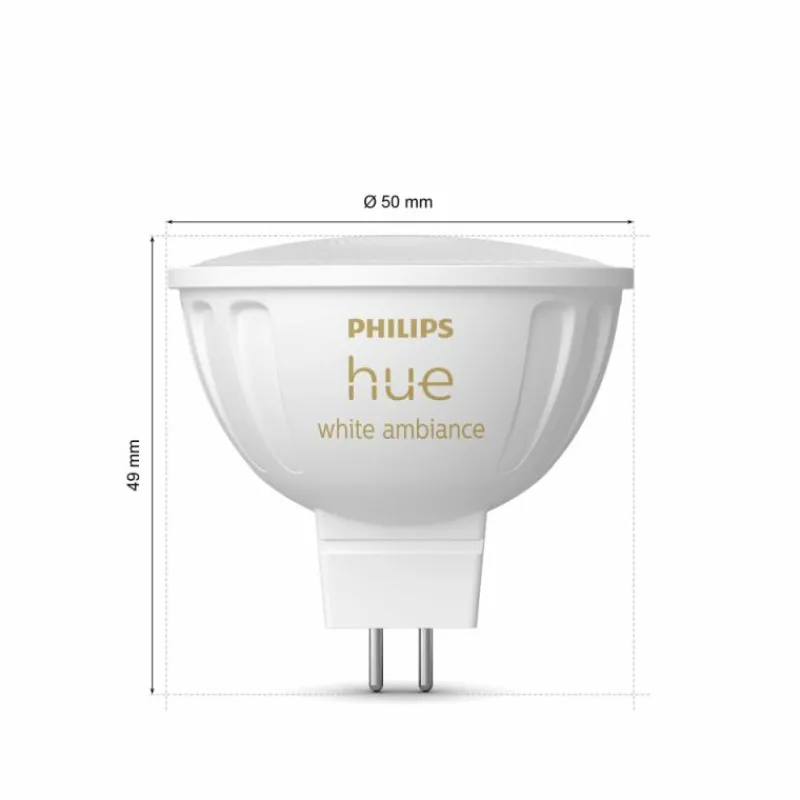 Luminaires Philips Philips Hue Lot de 2 LED GU5.3 6,3 Watt 2000-6500 Kelvin 400 Lumen