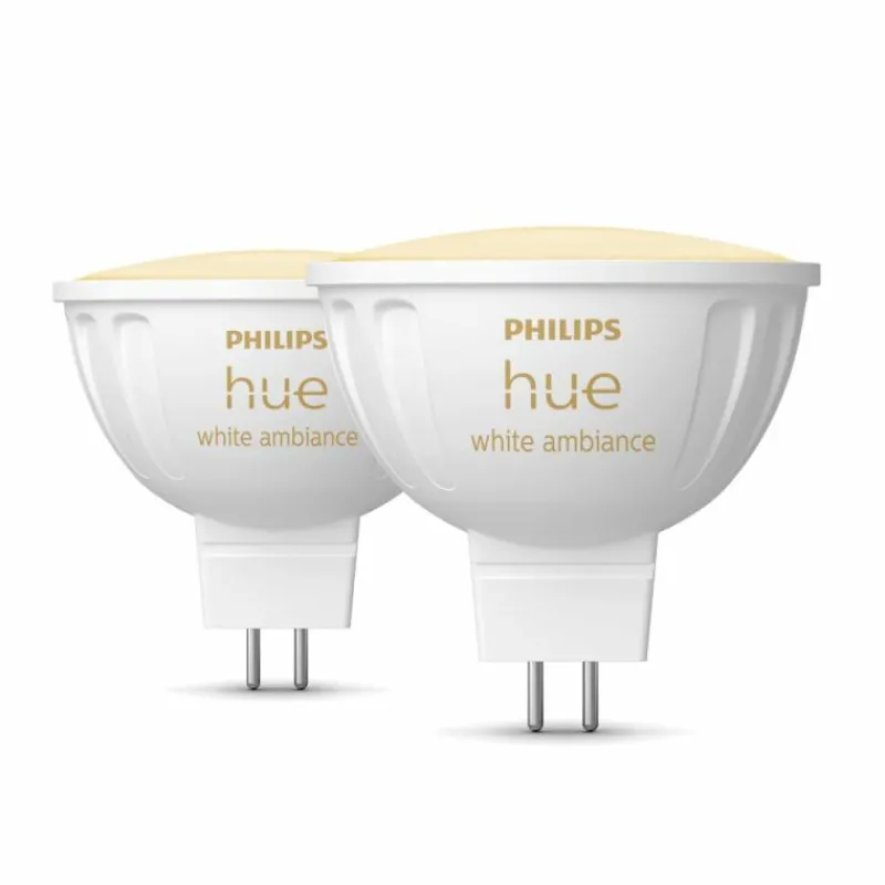 Luminaires Philips Philips Hue Lot de 2 LED GU5.3 6,3 Watt 2000-6500 Kelvin 400 Lumen