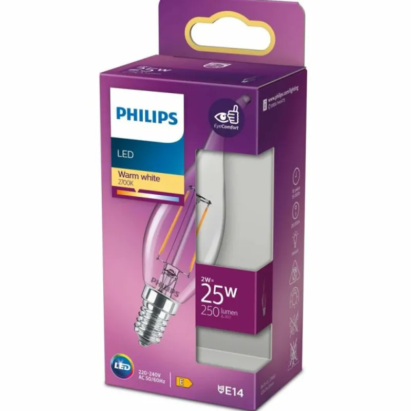 Luminaires Philips Philips LED E14 2 Watt 2700 Kelvin 250 Lumen