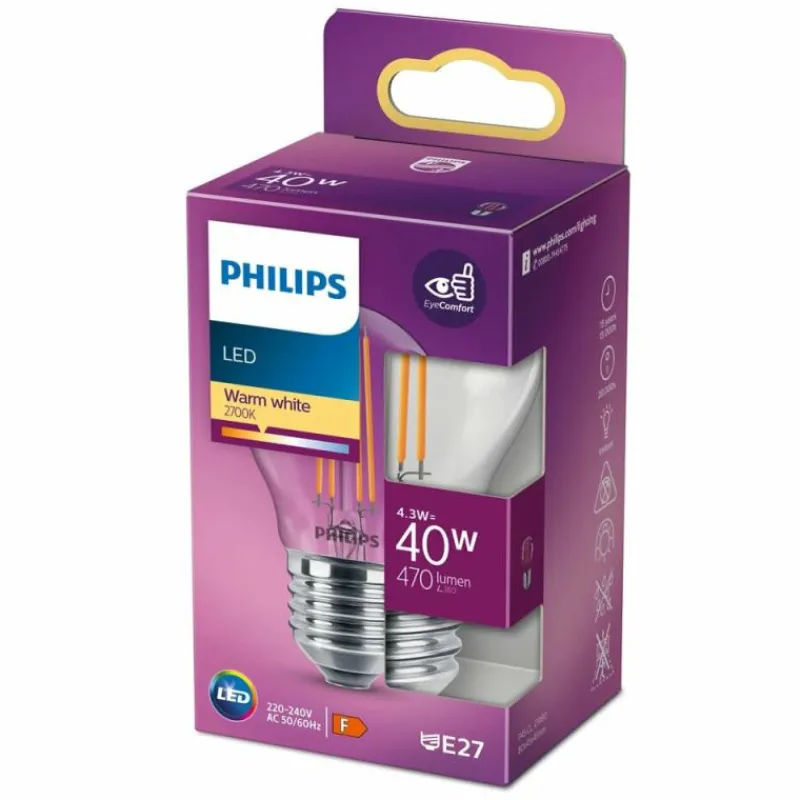 Luminaires Philips Philips LED E27 4 Watt 2700 Kelvin 470 Lumen