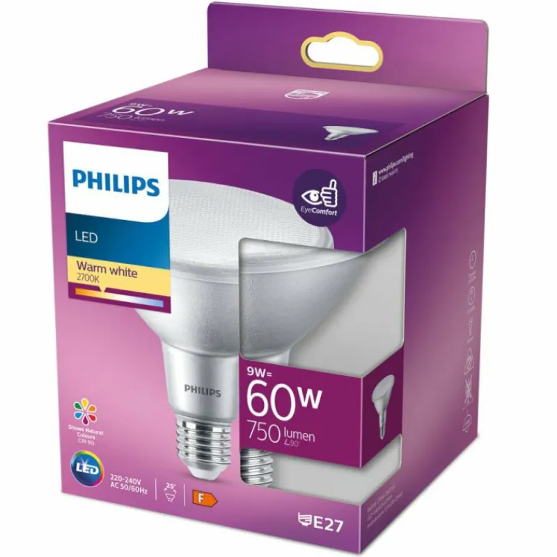 Luminaires Philips Philips Réflecteur LED E27 9 watt 2700 kelvin 750 lumen