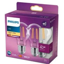 Luminaires Philips Philips 2x LED E27 4,3 Watt 2700 Kelvin 470 Lumen
