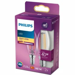 Luminaires Philips Philips 2x LED E14 4,3 Watt 2700 Kelvin 470 Lumen