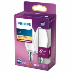 Luminaires Philips Philips 2x LED E14 4,3 Watt 2700 Kelvin 470 Lumen