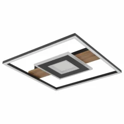 Lampes En Bois-Luminaires Globo Lighting Pikara Plafonnier LED Couleur bois, Noir, 1 lumière