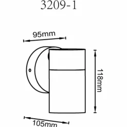 Luminaires Globo Lighting Piper Luminaire extérieur Anthracite, Noir, 1 lumière