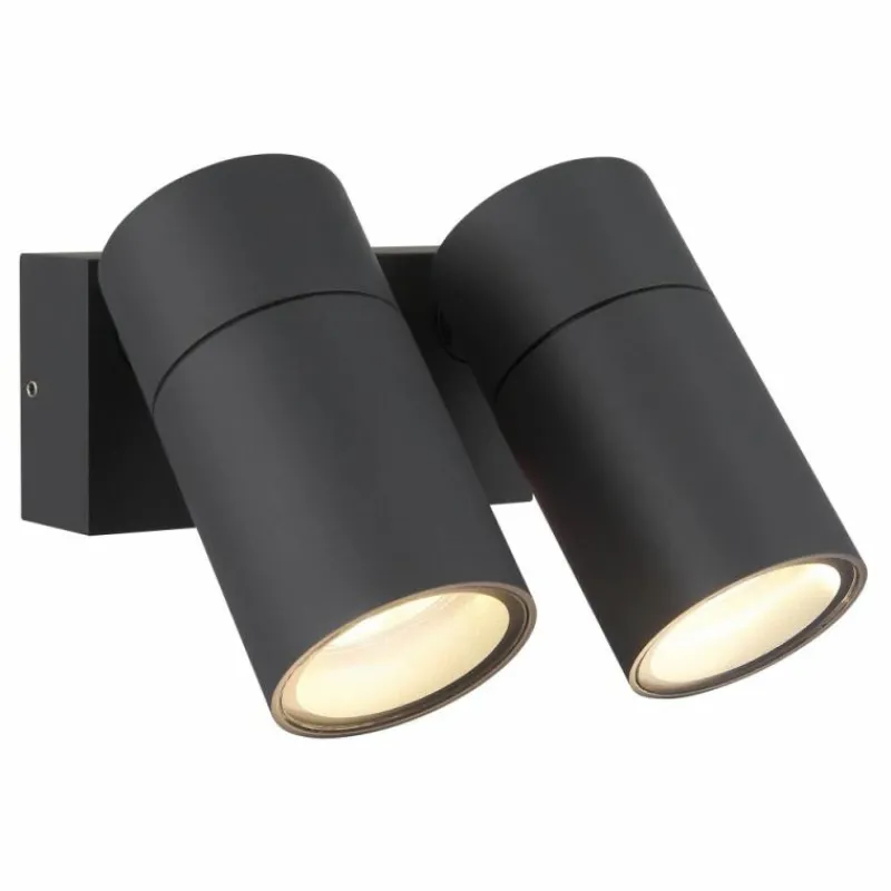 Luminaires Globo Lighting Piper Luminaire extérieur Anthracite, Noir, 2 lumières