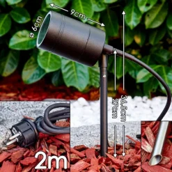 hofstein pique de terre Froslev LED Noir, 1 lumière